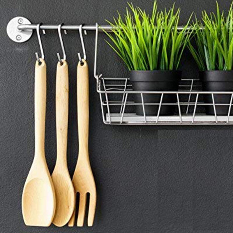YourGift 20 Pack Flat S Hooks Stainless Steel 3 inches S Shaped Hanging Hooks for Kitchen, Bathroom, Bedroom and Office (Medium) - Image 4